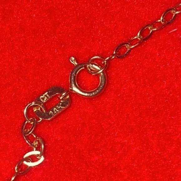 Gold Personalized Initial letter M  Pendant Necklace 14k solid Gold - Picture 7 of 11